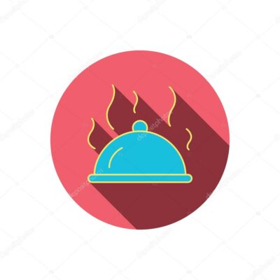 depositphotos 81680220 stock illustration restaurant cloche icon hot food