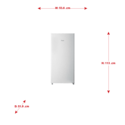 ثلاجة باب واحد بيسات 5.3 قدم - أبيض