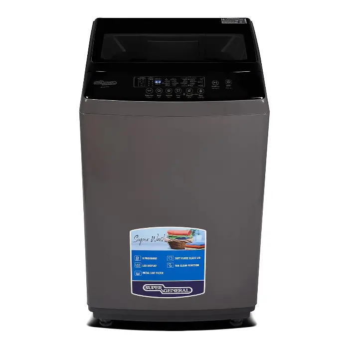 غسالة 10 كيلو سوبر جنرال علوية 8 برامج - فضي Ksgw1024s غسالة 10 كيلو