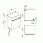 فرن غاز smeg أبيض 6 شعلة - 90 × 60 سم