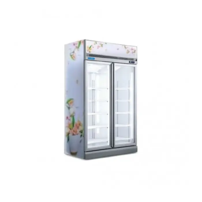 ثلاجة عرض بانكول - ورد - 2 باب زجاج - أبيض FC-DD126 ثلاجة عرض