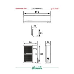 مكيف سبليت او جنرال 34200 وحدة - بارد