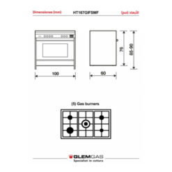 فرن جليم غاز غاز إيطالي 100*60 سم - ديجتال - ستيل Ht167gifsmf
