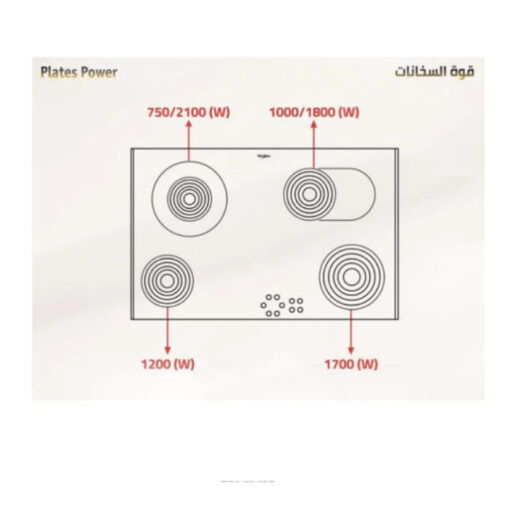 سطح كهربائي بلت ان سيراميك ويرلبول 4 شعلات 77 سم Akt8360lx