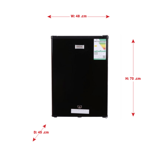 ثلاجة باب واحد جي في سي برو 2.7 قدم - أسود