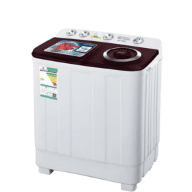 غسالة 8 كيلو جنرال سوبريم - حوضين - أبيض/أحمر