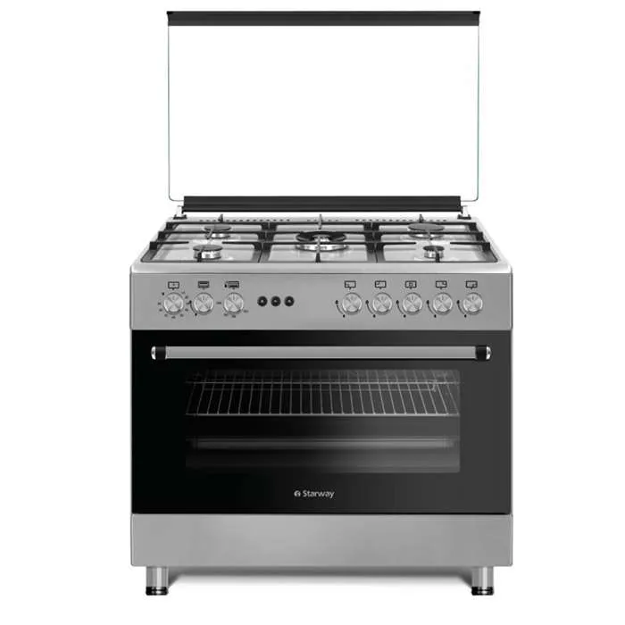 فرن ستار واي غاز 60*90 سم 5 عيون – ستيل Swfc9605-if فرن ستار واي