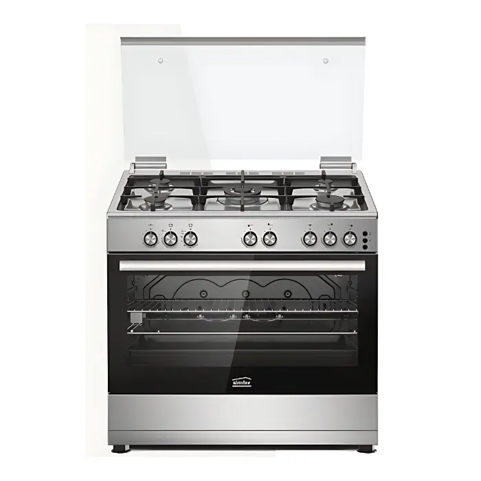 فرن 5 عيون غاز سيمفر 60*90 سم مع شواية - تركي F9502SGWHM-SMF03 فرن 5 عيون غاز