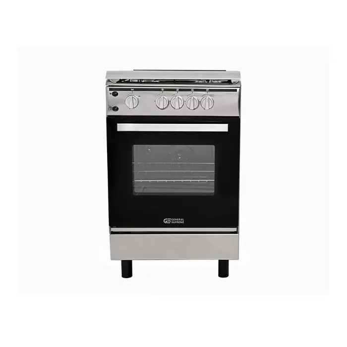 فرن جنرال سوبريم غاز 4 شعلة 55*55 سم أمان كامل - ستيل GS5555FRGS فرن جنرال سوبريم غاز