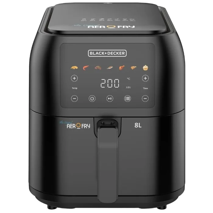قلاية هوائية بلاك اند ديكر 8 لتر 1700 وات - أسود SAF80-B5 قلاية هوائية