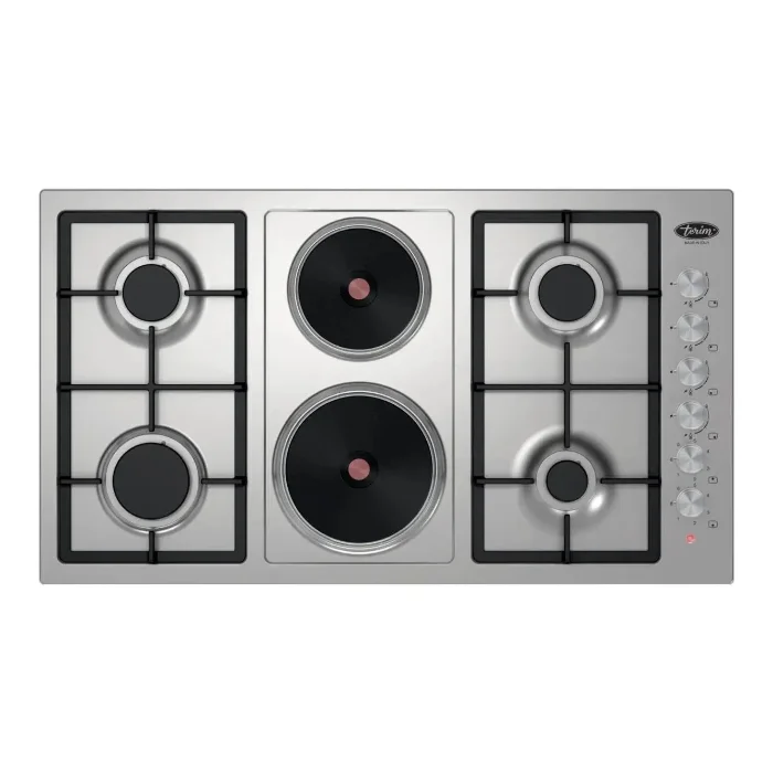 بوتاجاز مسطح تيرم 89 سم 4 غاز + 2 كهرباء ستيل - إيطالي TRMBHMP906G2ECI بوتاجاز مسطح