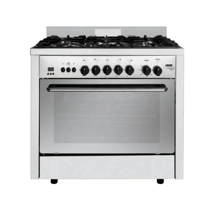 فرن هام 5 عيون 60*90 سم - ستيل HM90GFPRCIF فرن هام 5 عيون