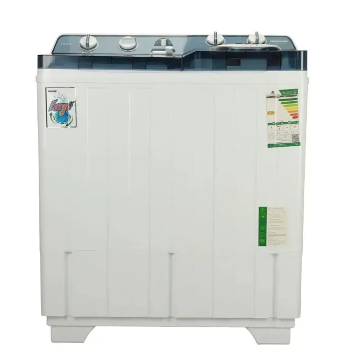 غسالة حوضين جيباس 10 كيلو - نص أوتوماتيك - أبيض/أزرق GSWM18026 غسالة حوضين