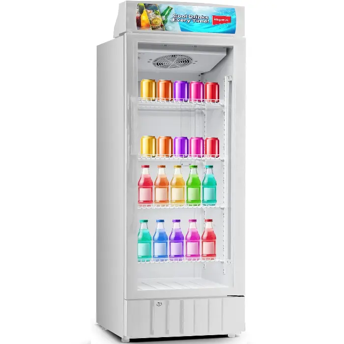 ثلاجة باب زجاج امبكس 10 قدم - أبيض IMSC300W ثلاجة باب زجاج