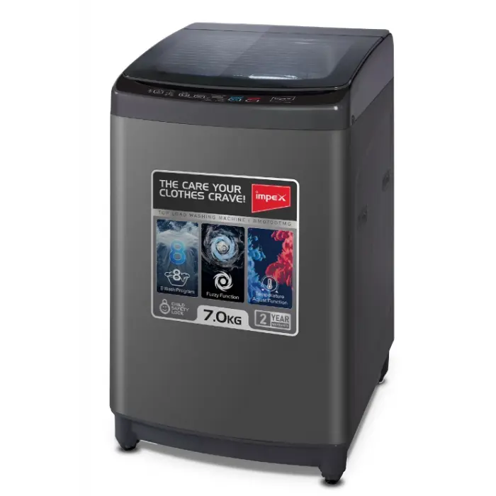 غسالة اتوماتيك امبكس تعبئة علوية 7 كيلو - رمادي WM0700TMG غسالة اتوماتيك