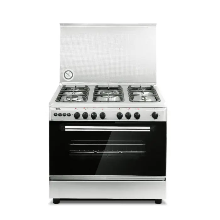 فرن 5 عيون غاز دورا 90×60 سم أمان كامل - ستيل DGCRX9060A فرن 5 عيون