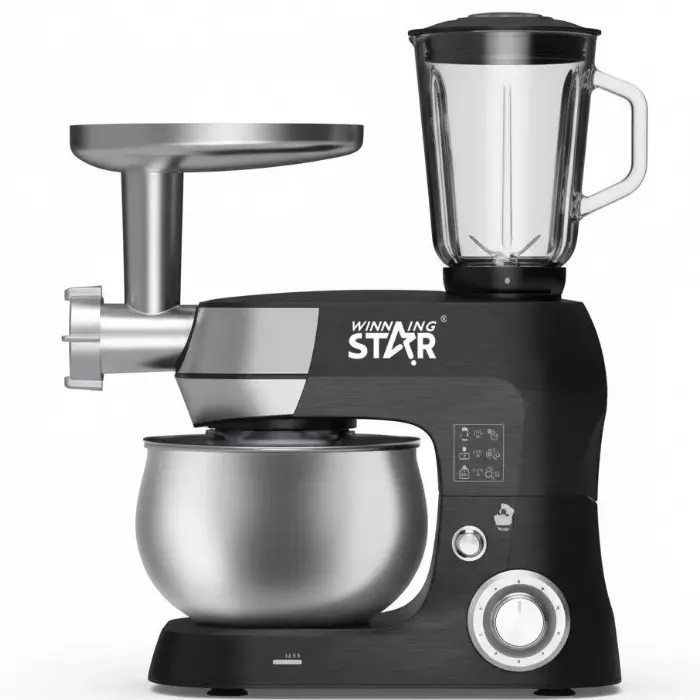محضرة طعام ويننج ستار 5لتر - 6 سرعات - 2000واط - اسود فضي ST-5305 محضرة طعام