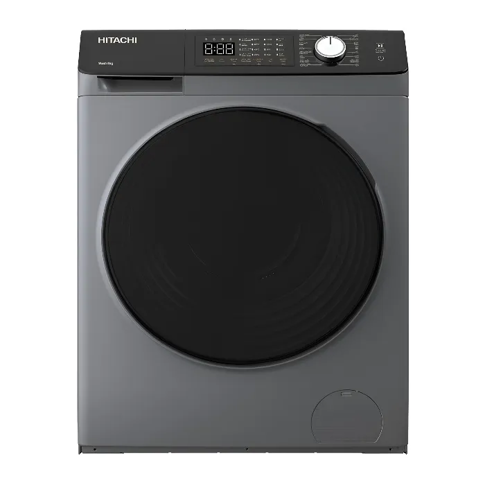 غسالة اتوماتيك هيتاشى تعبئه امامية 8كيلو -رمادى BD-802HVOS غسالة اتوماتيك