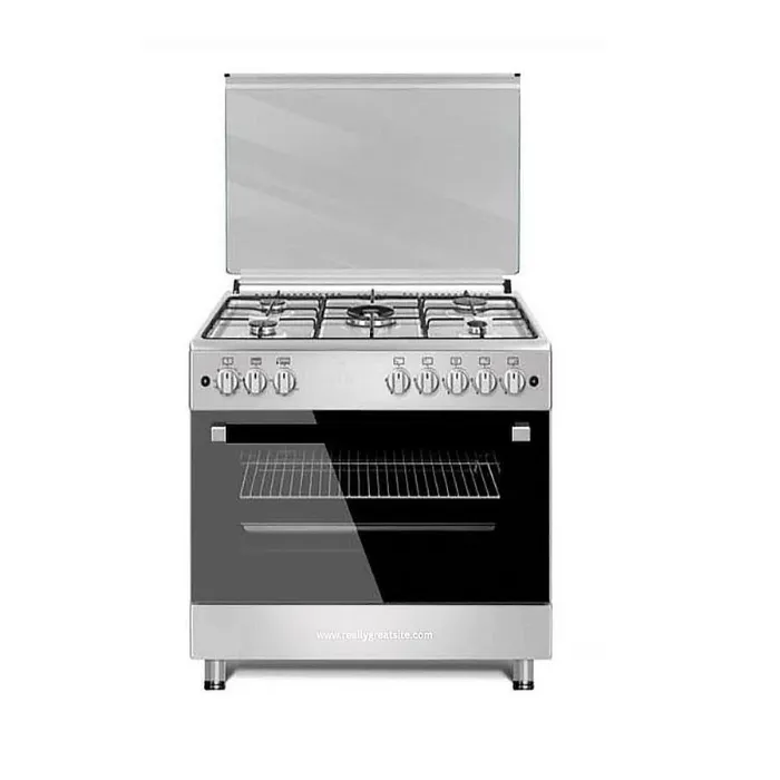 فرن غاز جي ال جنرال 5 عيون 90 سم - ستيل F9S50G2-IM فرن غاز