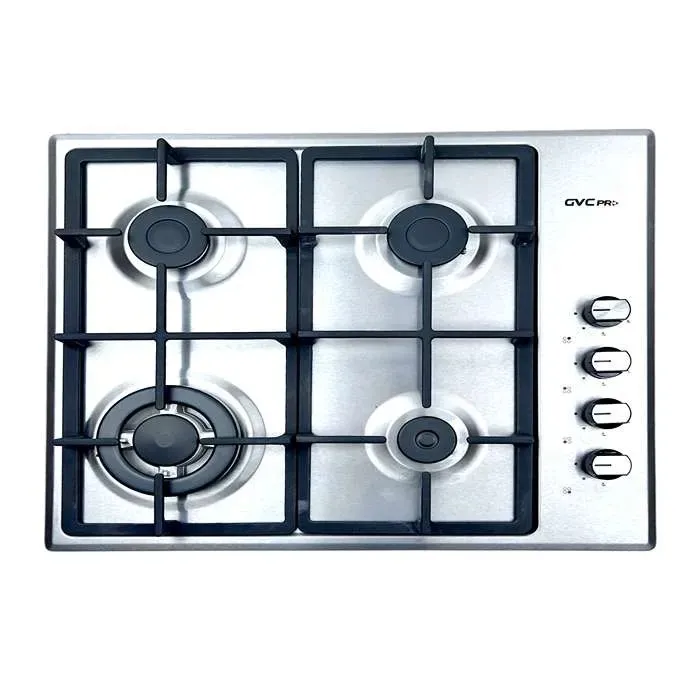 built in بوتاجاز جي في سي برو 60 سم - 4 شعلات غاز - ستيل GVCSI-6060-4 built in بوتاجاز
