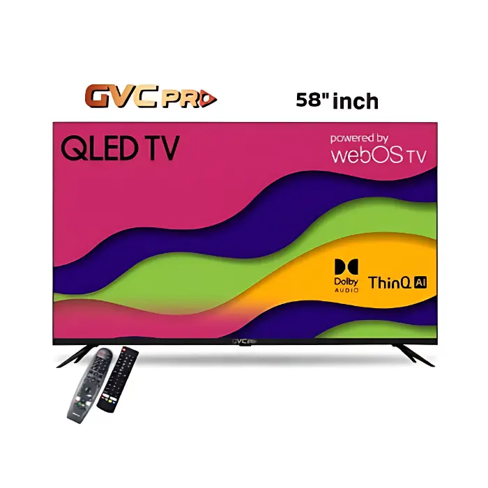 شاشة تلفزيون سمارت QLED جي في سي برو - 58 بوصة 4K) WebOs) - أسود GVC-60WQ8100 شاشة تلفزيون سمارت