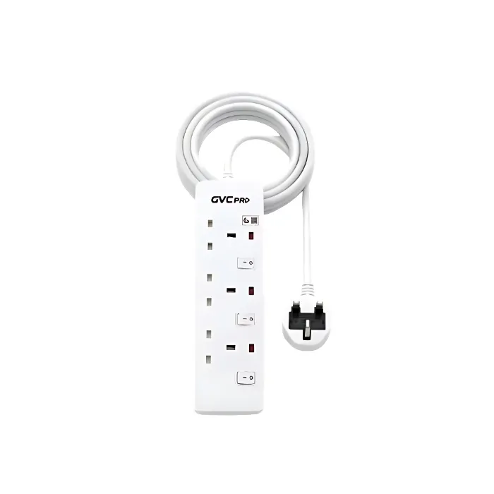 وصلة كهربائية جي في سي برو 5 متر - 3 منافذ - أبيض GVCPE-03-5M(W) وصلة كهربائية